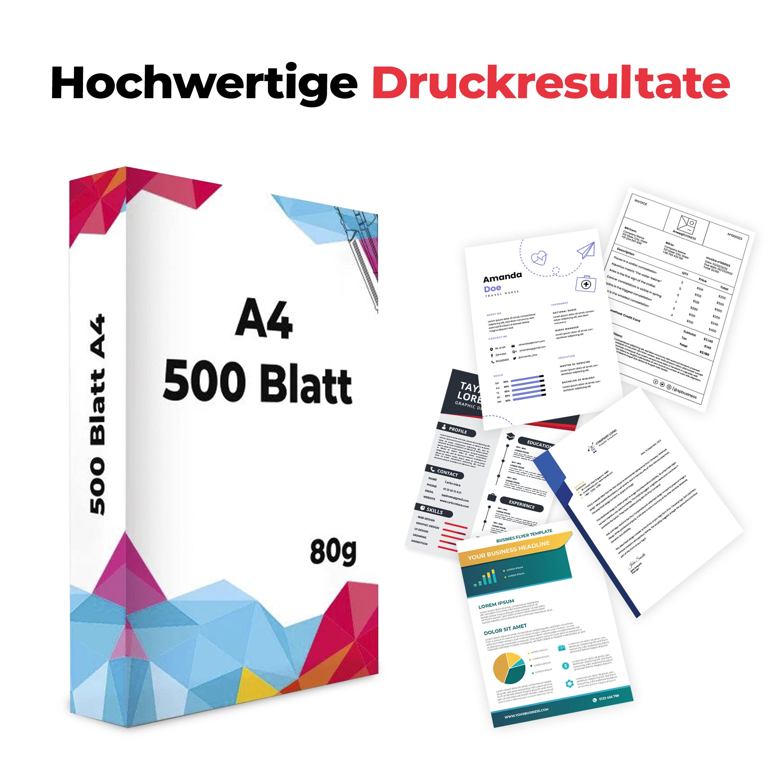 SPS Kopierpapier (5.000 Blatt, 80 g/m², DIN A4 Papier, weiß Druckerpapier) 10 pack