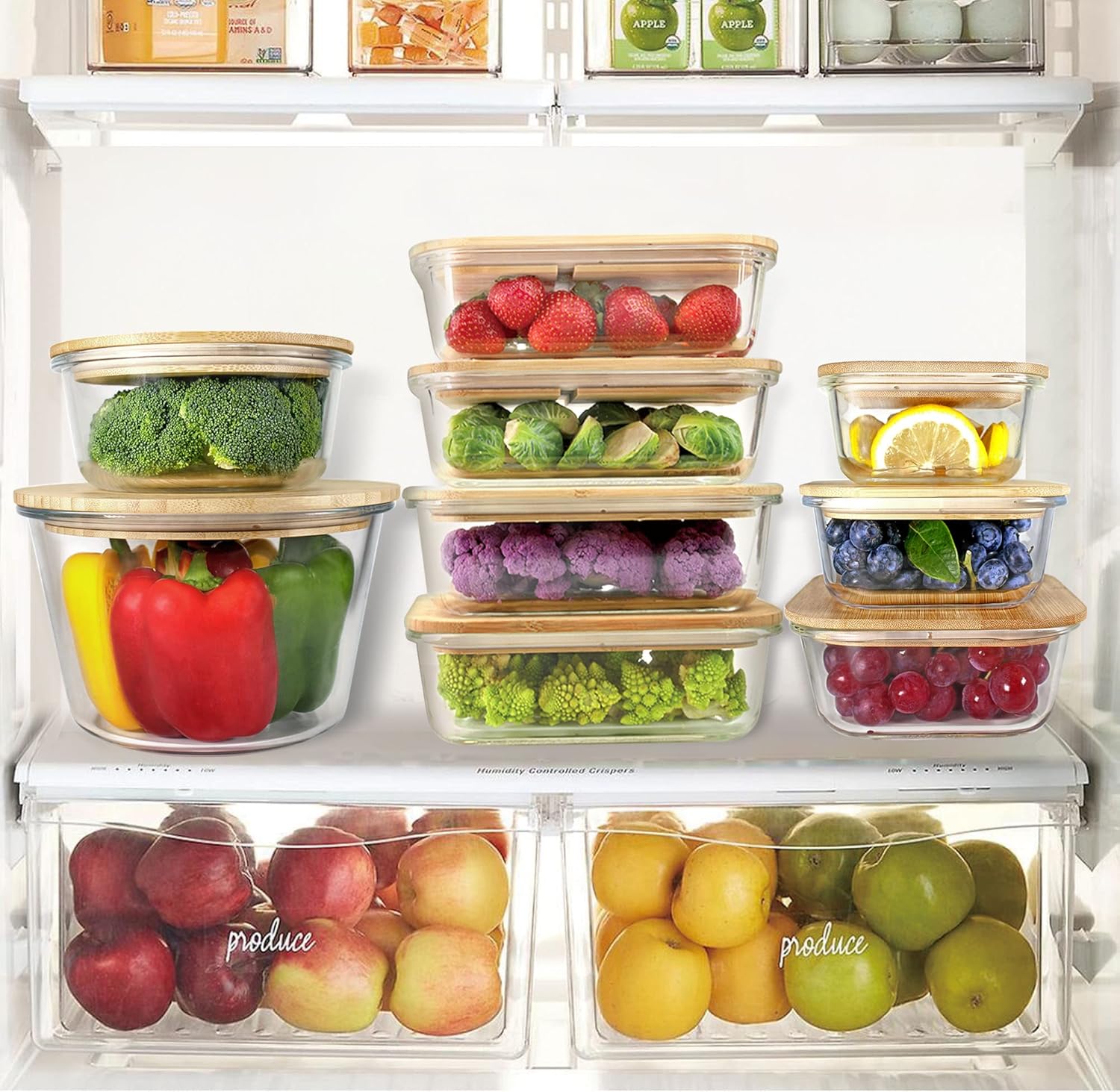 Urban Green Glass Containers with Bamboo Lids, Bamboo Meal Prep Storage Containers with Lids, Oven, Freezer, Microwave Safe, Pack of 4, 35oz - Image 4