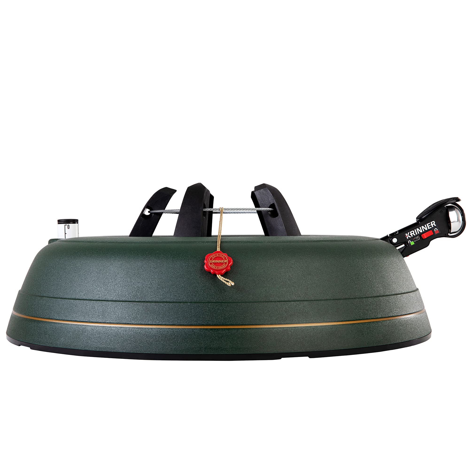 KRINNER® Ultra Grip XXL Christbaumständer Weihnachtsbaumständer inkl. Einseiltechnik Fußpedal mit Sicherungsglocke und 11,0 Liter Wassertank für Baumhöhe bis 4,0m Made IN Germany 94255, Grün (Matt)