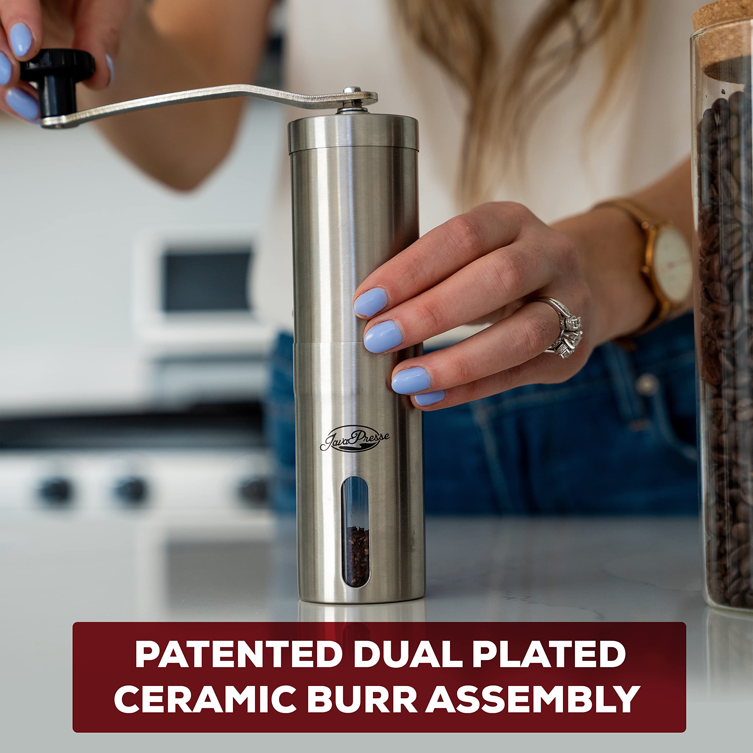 Buy JavaPresse Manual Coffee Bean Grinder with Adjustable Settings