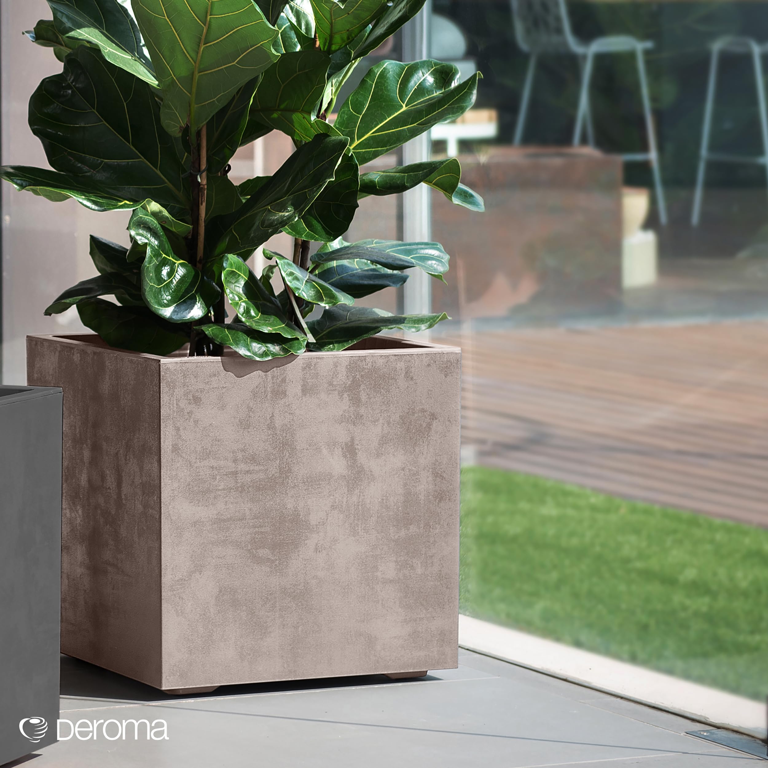 Deroma Millennium R Cube - Fioriera da Esterno e Interno Quadrata, Plastica