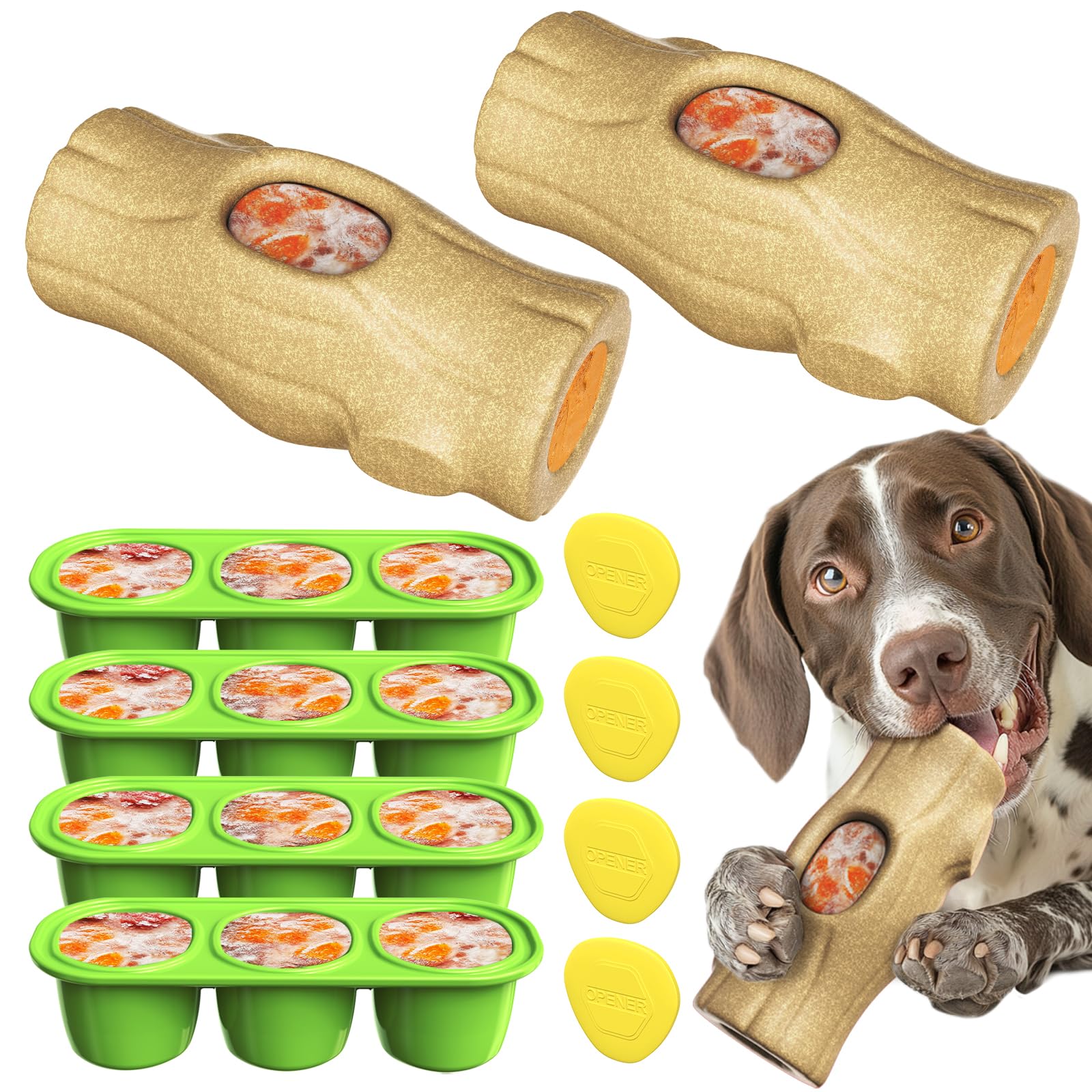 Unzerstörbares Kauspielzeug für aggressive Kauer, Hundespielzeug, um sie zu beschäftigen, mit strapazierfähigem Nylon und Leckerli-Spender, um Langeweile und Angst zu lindern, 2 Stück