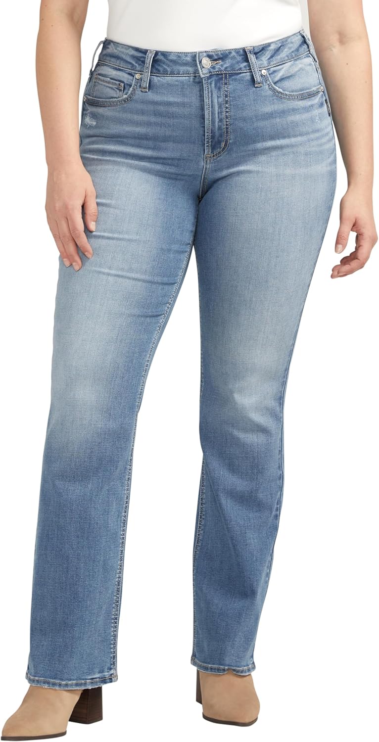 Silver Jeans Co. Women’s Plus Size Suki Mid Rise Slim Bootcut Jeans