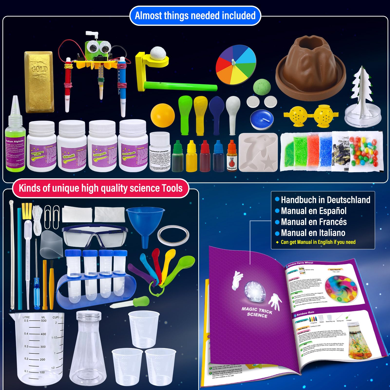 80 Science Lab Experimente STEM Educational Kit für Kinder Geburtstags geschenke