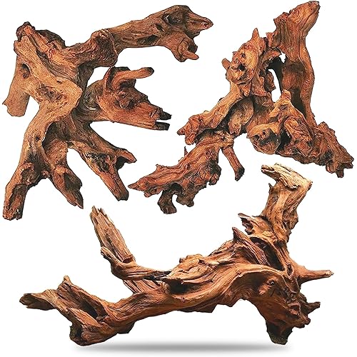 Hamiledyi Aquarium Driftwood 3PCS Natural Trunk Driftwood Assorted Branches 8-12" Reptile Wood Decor Terrarium Ornament Fish Tank Decoration