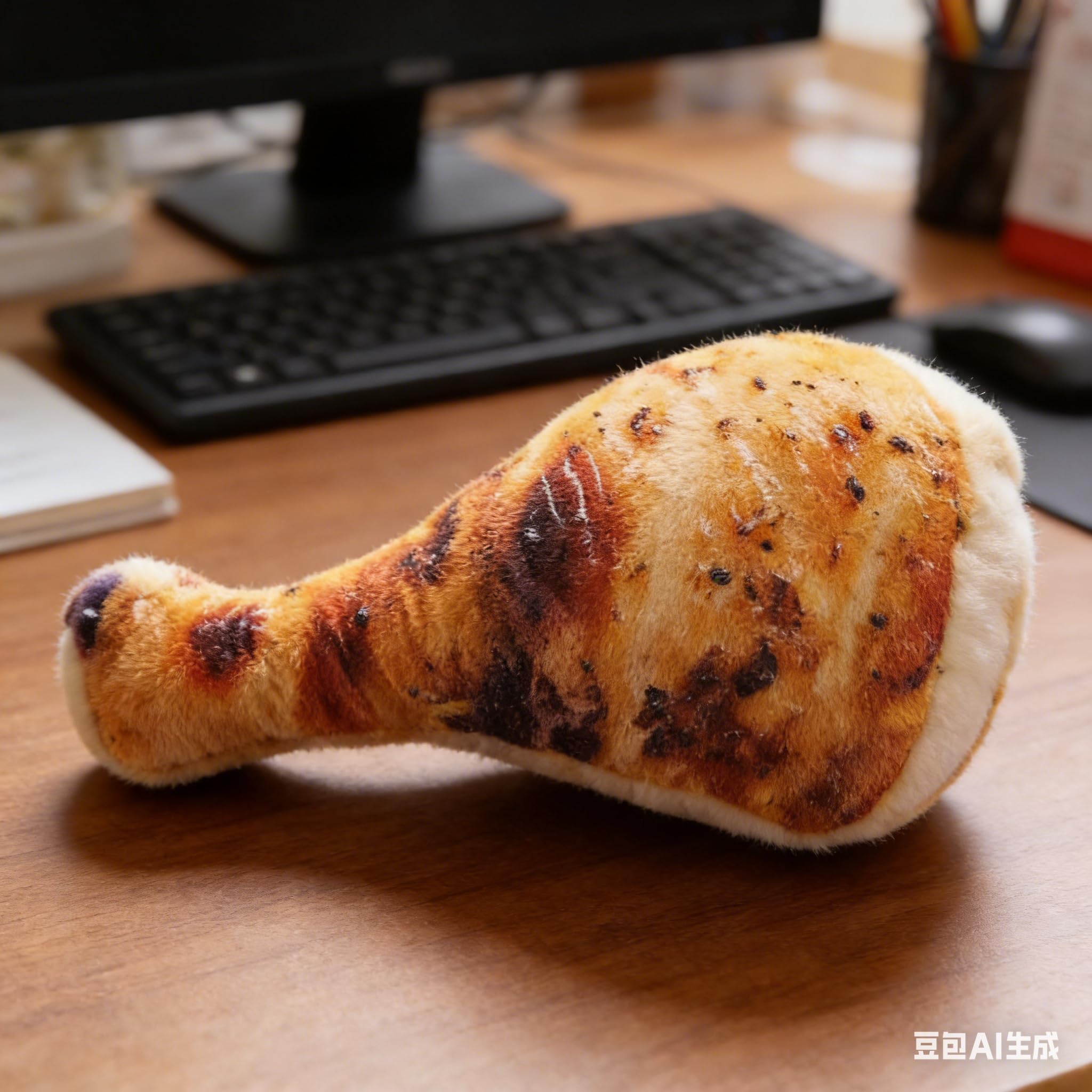 KIMISS Pluszowa poduszka w kształcie smażonej nogi kurczaka - 20cm miękka poduszka dekoracyjna for dzieci i dorosłych, idealna for
