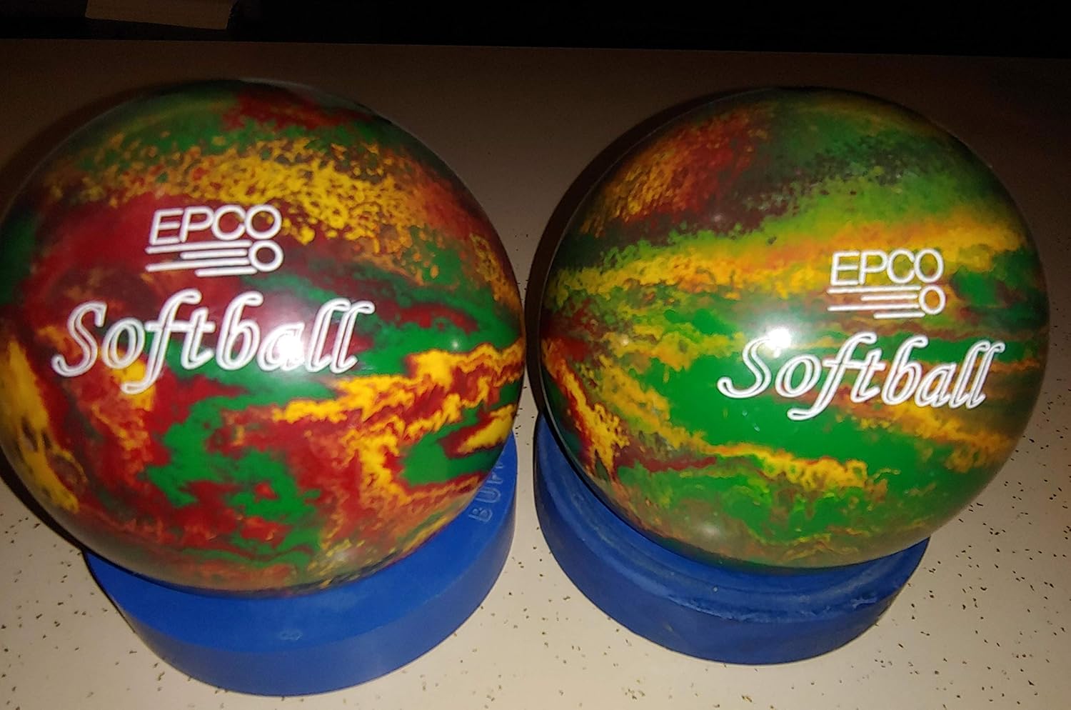 5 Pin/Duck Bowling Balls(Pair of 2) EPCO Softbal 72D 5" 310 Green Red