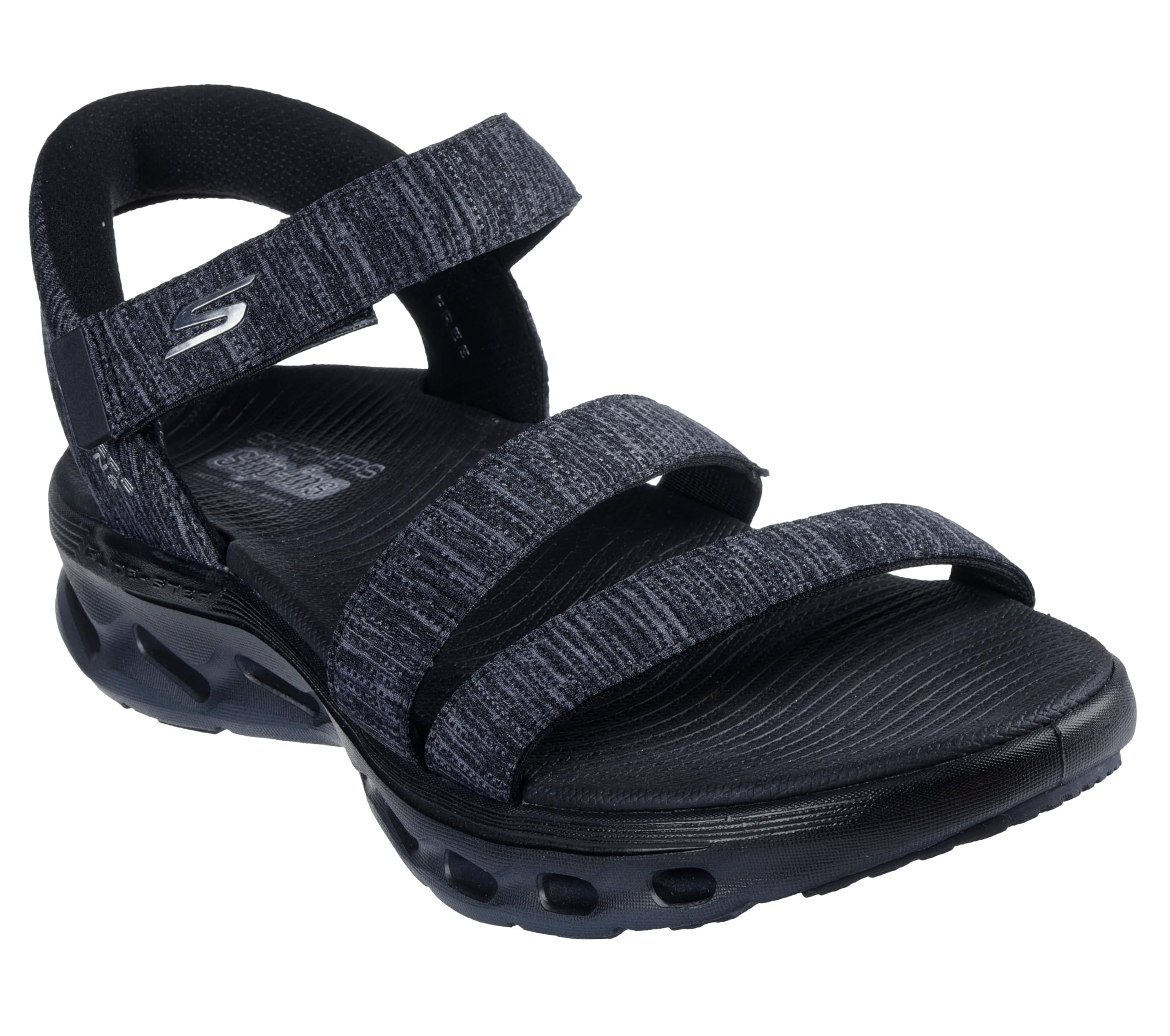 Skechers Women's On-The-Go Glide Step 2.0 Hands Free Slip-ins Sandal – Giselle, Black/Gray, 12