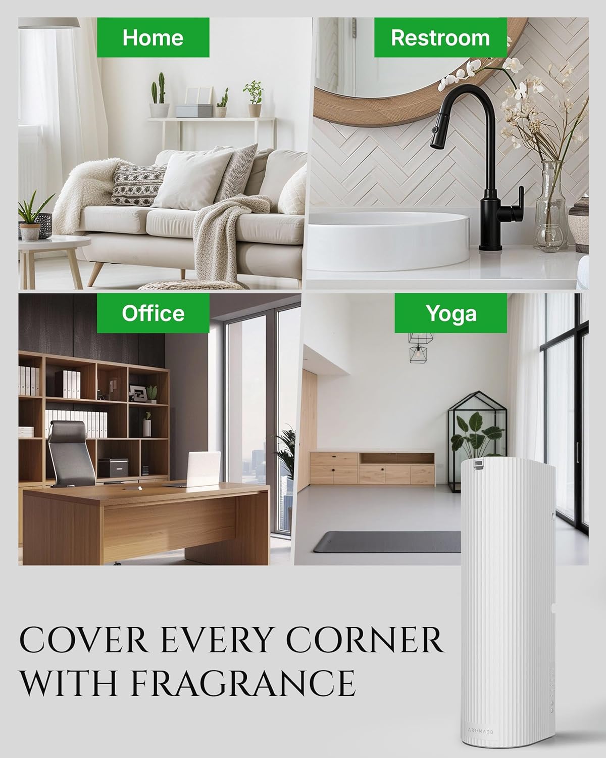 Scent Diffuser Starter Kit – Waterless Essential Oil Diffuser for Home, 1500 Sq.Ft Coverage Scent Air Machine, Smart Auto Mode Hotel Collection Diffuser with Cold Air Tech (White) - Image 6