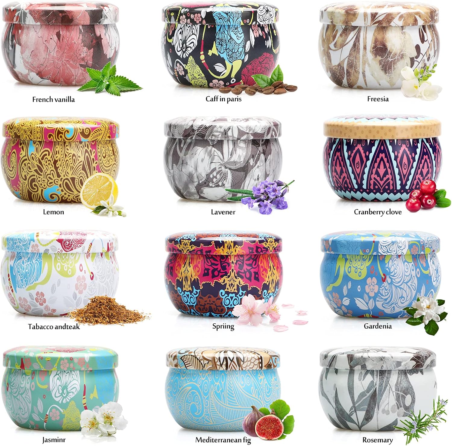 Scented Candles Gifts Set for Women 12 Pack Aromatherapy Candle 240 Hours Burning Time - Image 3