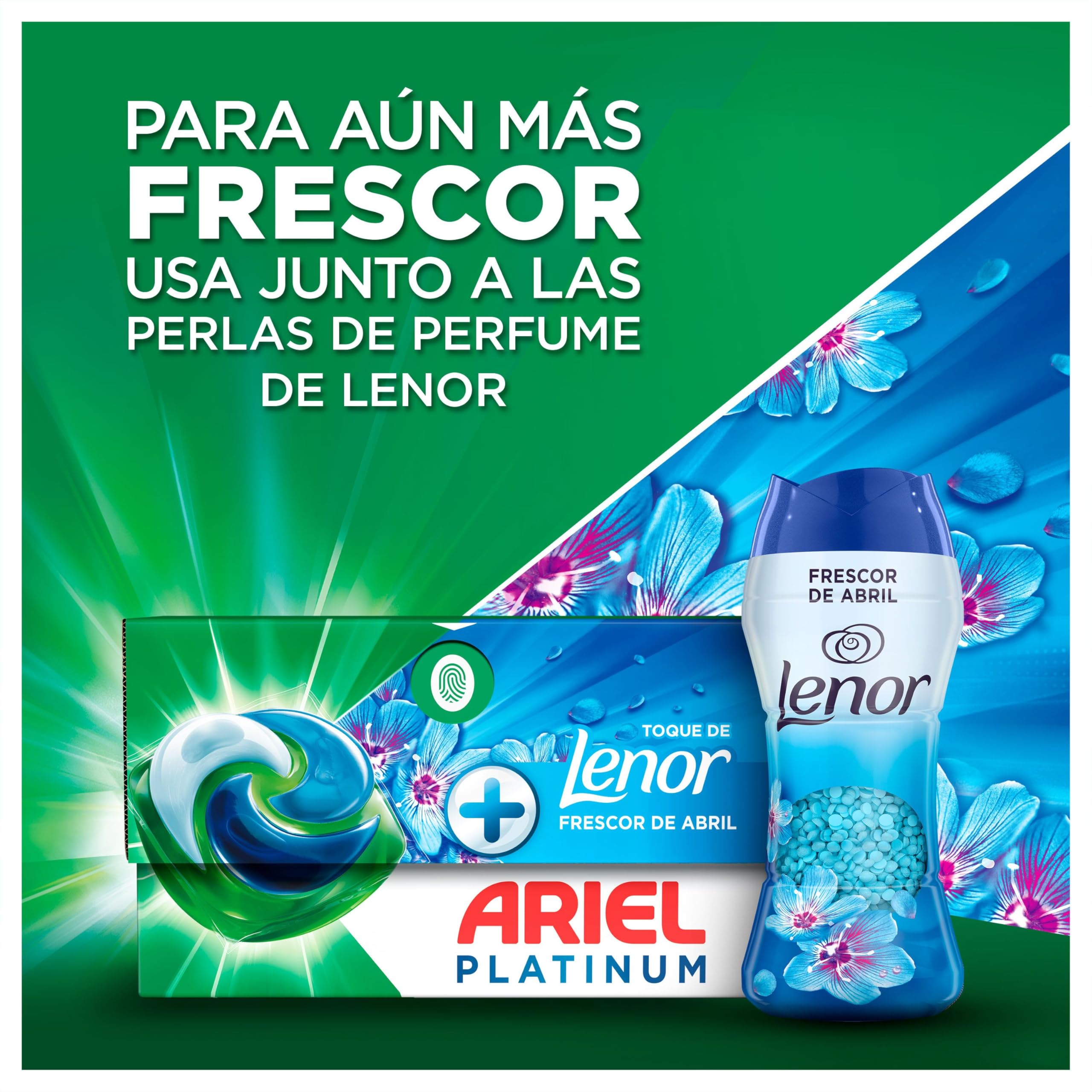 ARIEL PODS Platinum Detergente Lavadora Liquido 76 Capsulas/Pastillas, Jabon Frescor de Abril, Limpieza Profunda Incluso en Ciclos Mas Frios