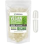 XPRS Nutra Size 4 Empty Capsules - 500 Count Clear Small Empty Vegan Capsules - DIY Vegetable Capsule Filling - Fillable Do-It-Yourself Veggie Pill Caps for Supplements