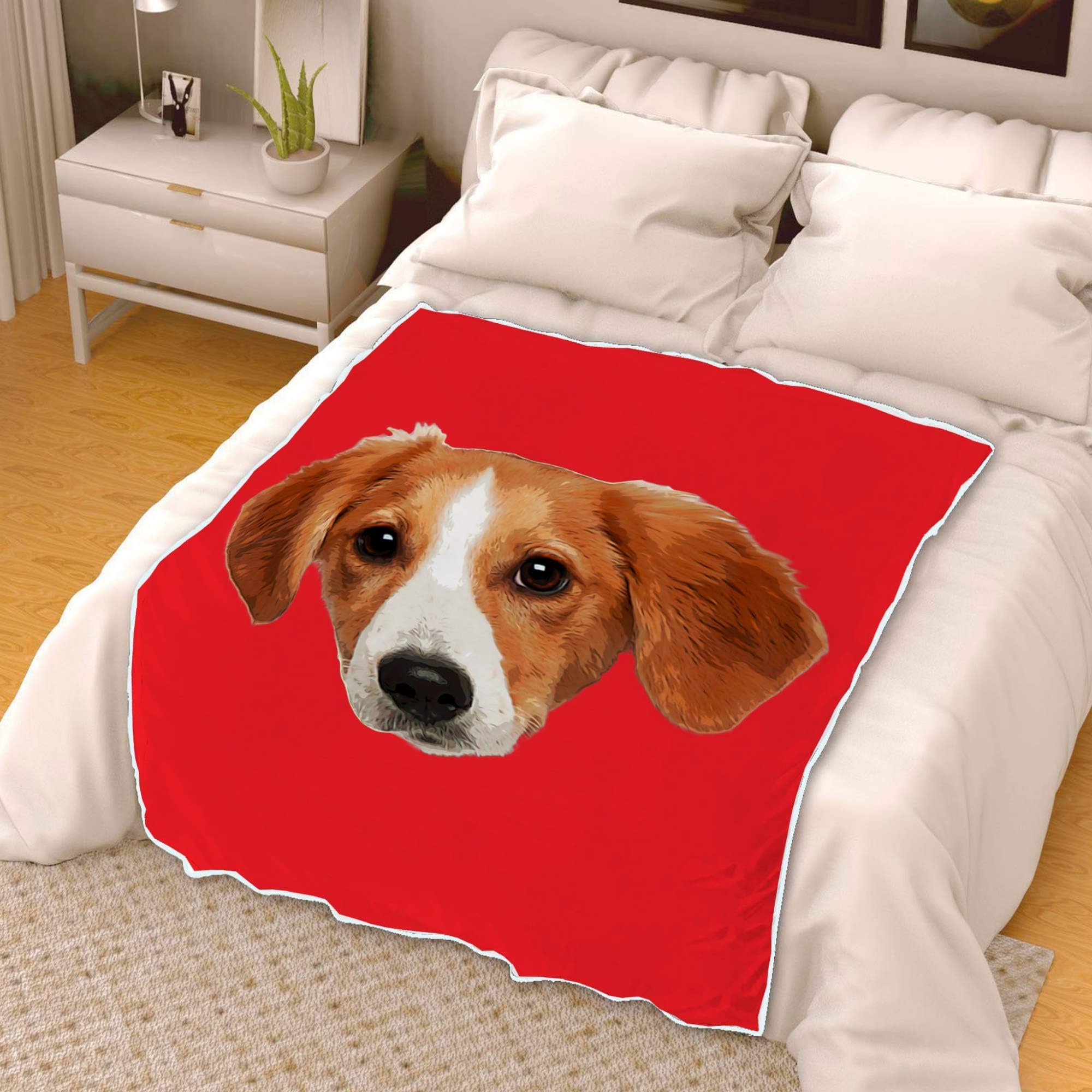 Personalized Dog Memorial Blanket - Custom Photo Fleece Throw, 30x40 Inches, Pet Remembrance Gift