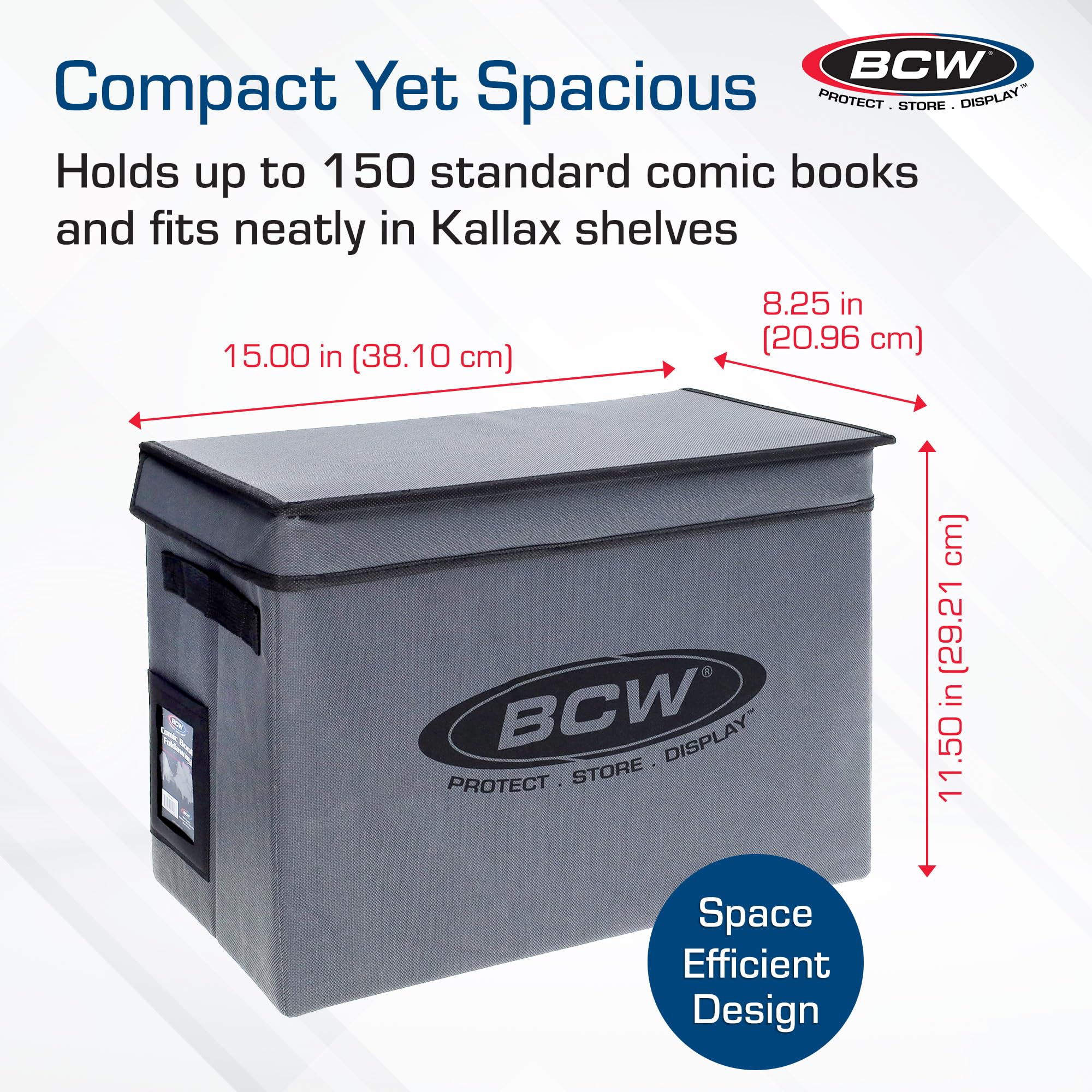 BCW Boîte de rangement pliable et légère pour bande dessinée 2 ct - Chaque boîte peut contenir 125-150 bandes dessinées à manches et à bord