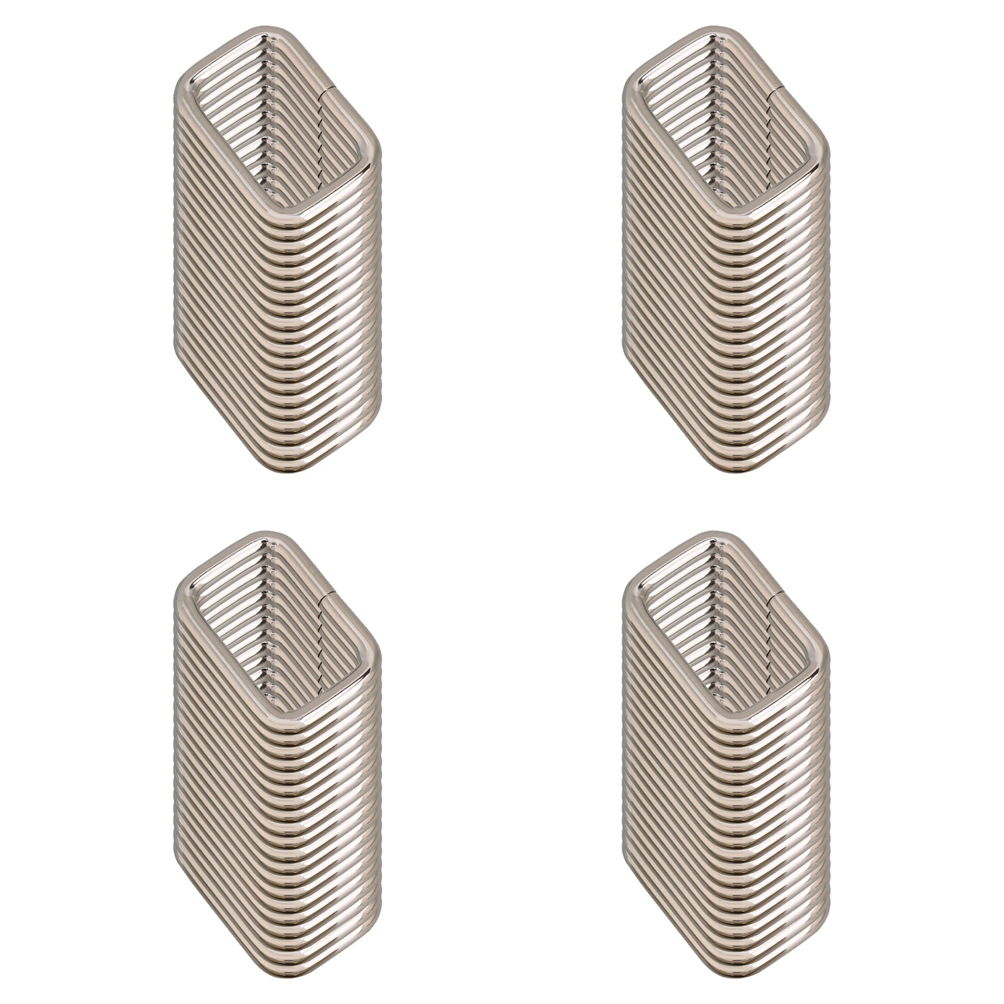 RDEXP25mm Metal Bag Purse Snap Hook Rectangle Rings Webbing Belts Buckle Pack of 80, Silver, 34 x 24mm/1.34 x 0.94"(L x W)