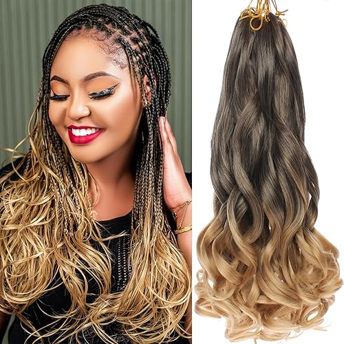 Miniatura 56 de COOKOO Cabello rizado francés de 10 pulgadas, prerizado, paquete de 9 rizos franceses, trenzas sueltas, cabello trenzado para trenzas de caja