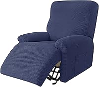 Vista 18 de Eco-Ancheng - Juego de fundas protectoras para sillón reclinable, 4 piezas protectoras antideslizantes, con bolsillos de almacenamiento, protector