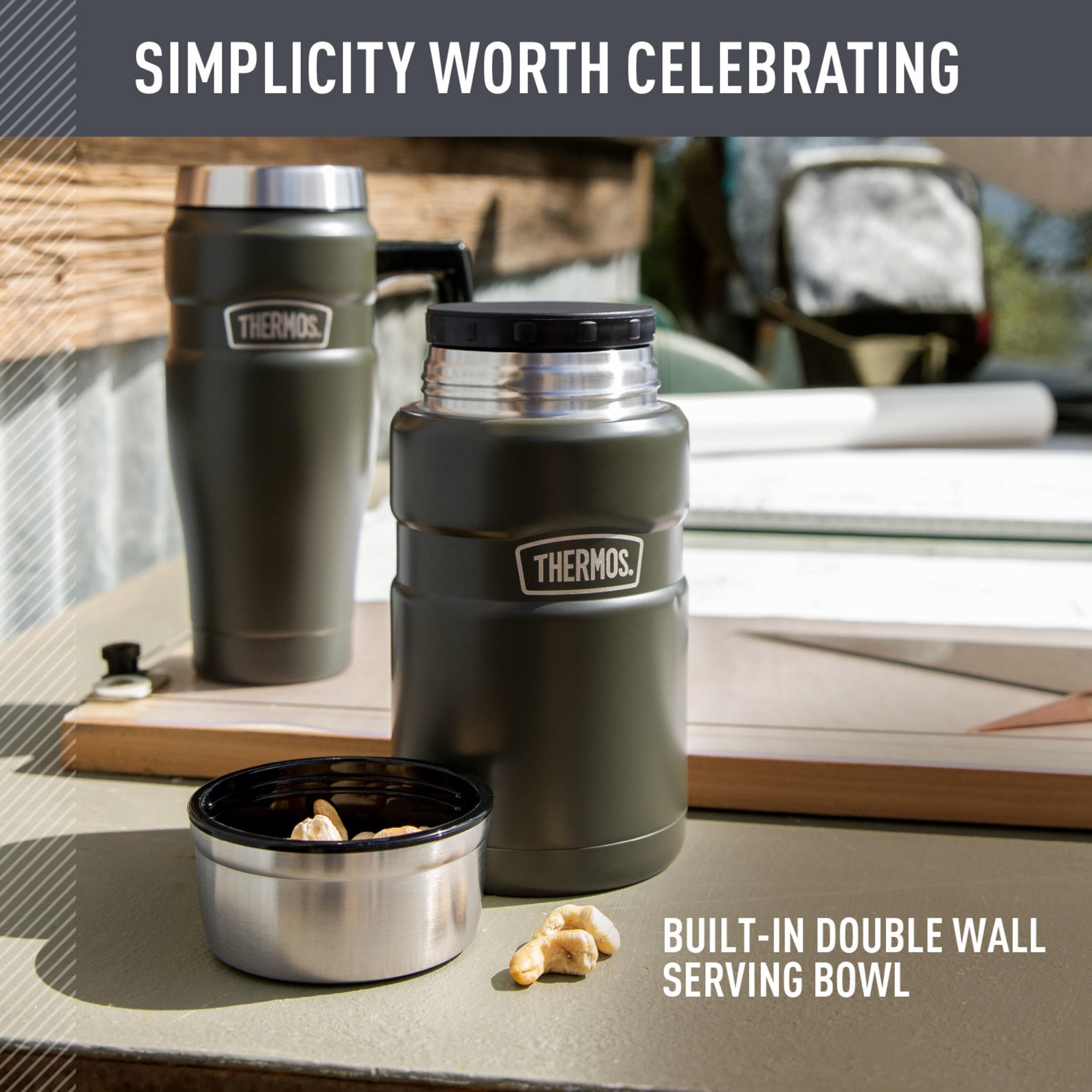 Amazon.com: THERMOS Stainless King Food Jar with Bowl, 24oz, Matte