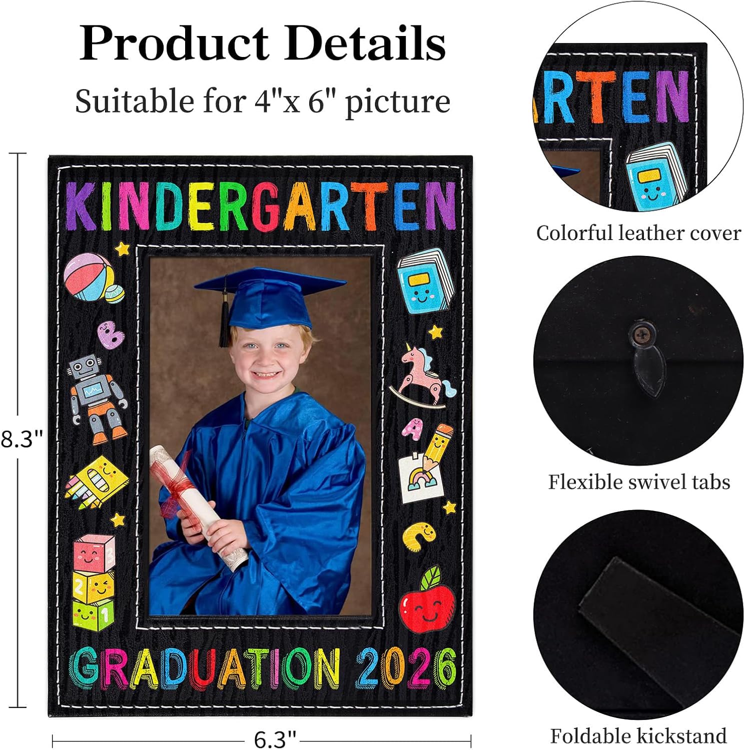 PETCEE Kindergarten Graduation Picture Frame 2026 Preschool Pre-K Graduation Picture Frame My First Photo Frame Gifts for Kids Children Boys Girls Students Daughter Son - Image 2