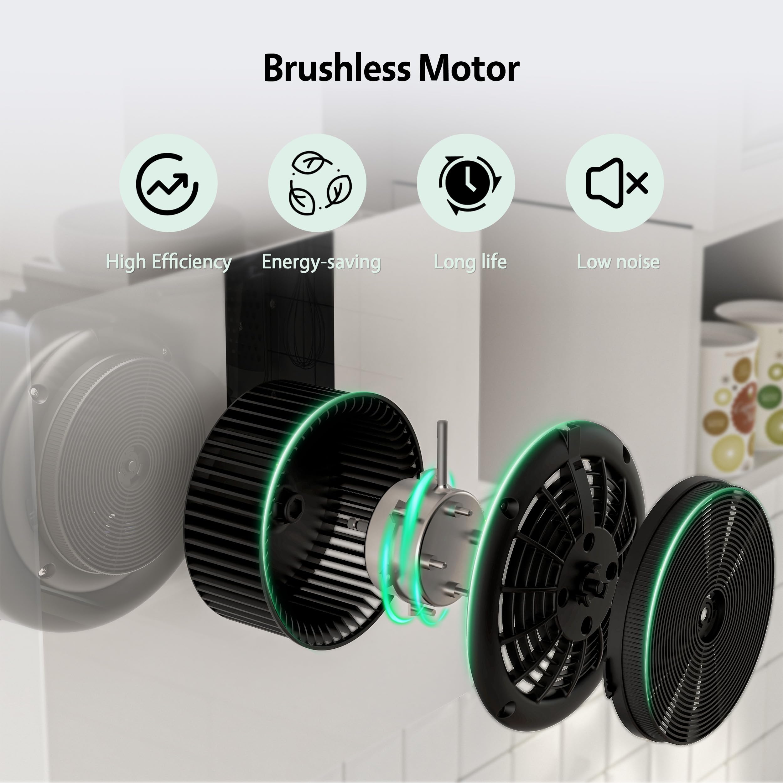 FIREGAS Hotte aspirante 60cm avec Filtre CC170, Moteur Brushless, Économie d'énergie, 9 Vitesses, 487 m³/h, Mode Évacuation ou Recirculation, En Acier Inoxydable Et Verre Trempé