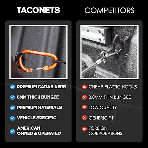 Vista 23 de Red de carga de sobre para GMC Sierra y Chevy Silverado – Se adapta a 2013-2025 – Bungee mejorado de 0.197 in – Bolsa de almacenamiento integrada