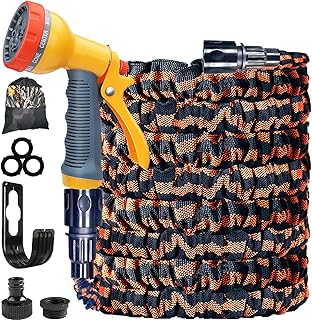 YOOZ Hose Pipe - Expandable Garden Hose 100FT with 10 Modes Hose Spray Gun, Flexible Extendable Hosepipes with 3/4", 1/2" and Quick Connector for Gardening, Cleaning