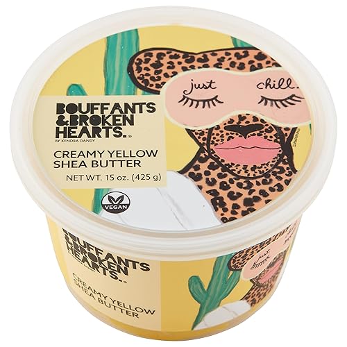 Manteca de karité cremosa amarilla batida  Grado A, manteca de karité africana 100% natural cruda para piel, cara y cabello secos (15 onzas)