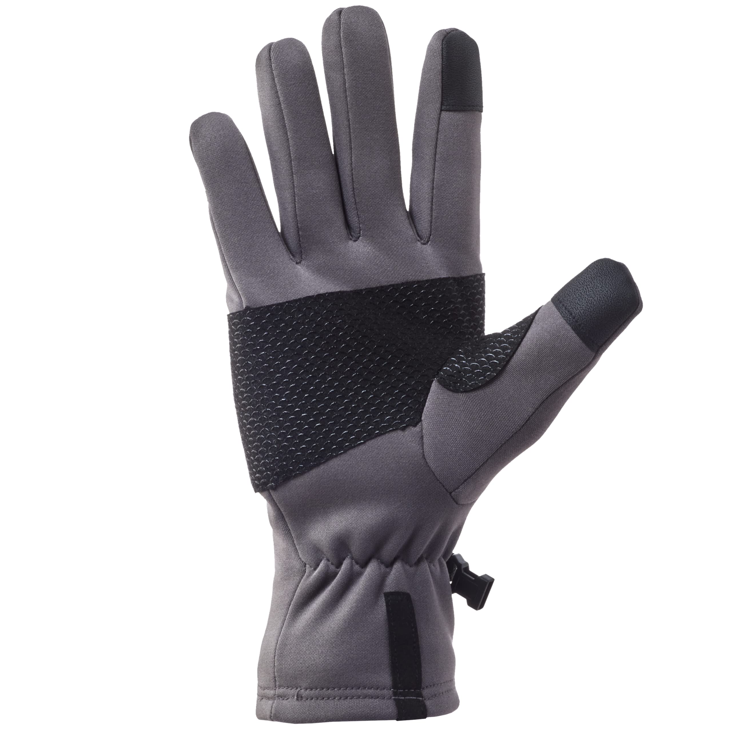 HUK Liner Glove-Guante de Pesca de Forro Polar con Dedos para Pantalla táctil, Gris Oscuro, S/M Unisex