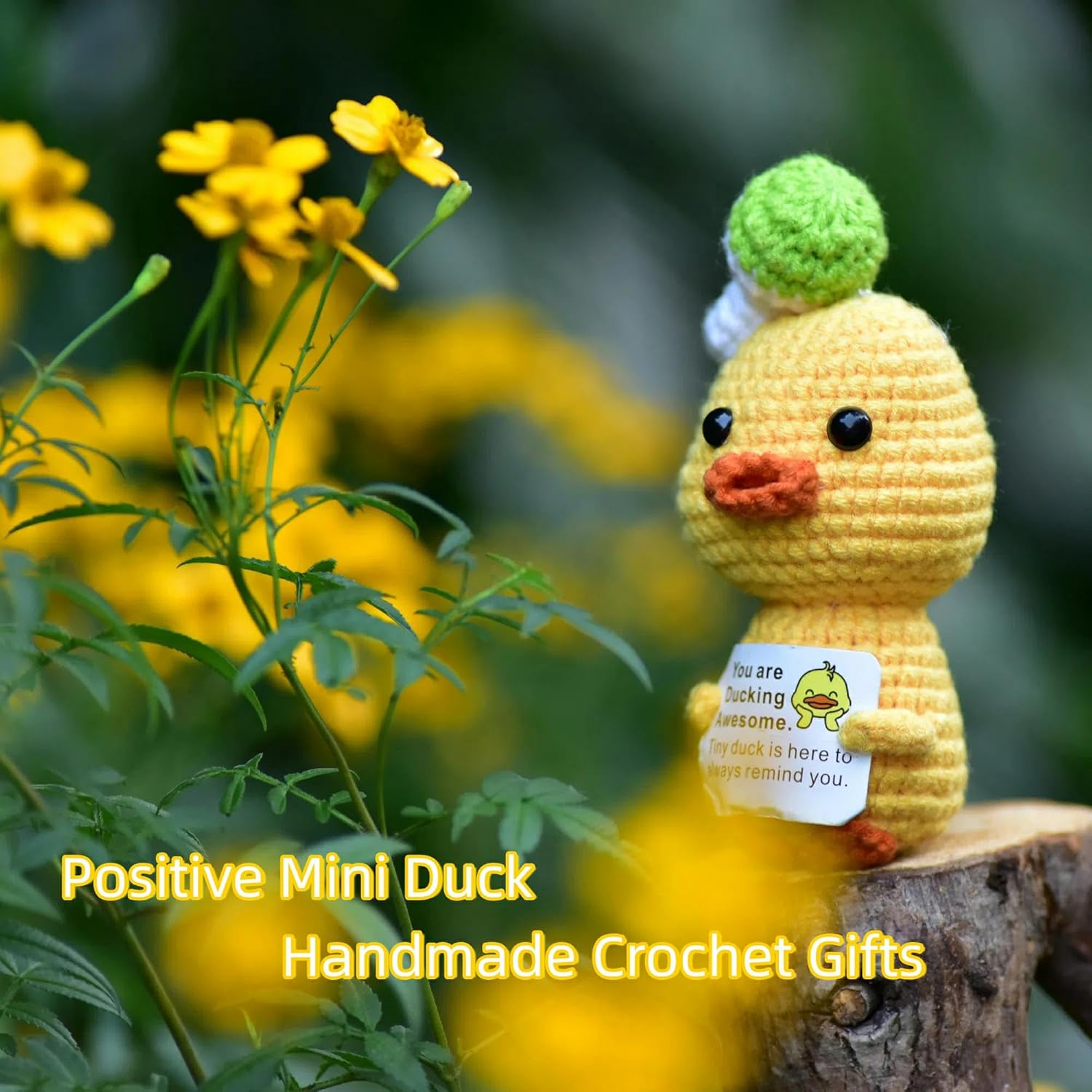 Funny Crochet Handmade Emotional Ducks Mental Support Positive Supportive Encouragement for Women Men Birthday Christmas Pickle Potato Easter Birthday Gifts Party Decor(Duck 07)