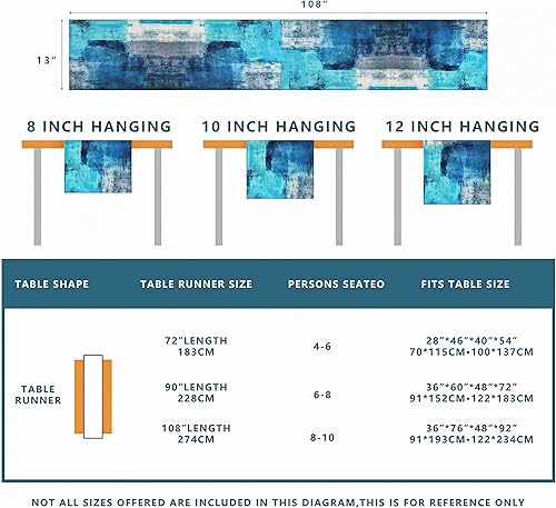 Miniatura 7 de Winotic Juego de 4 manteles individuales color azul turquesa, pintura artística abstracta moderna, lavables, manteles de lino para decoración de