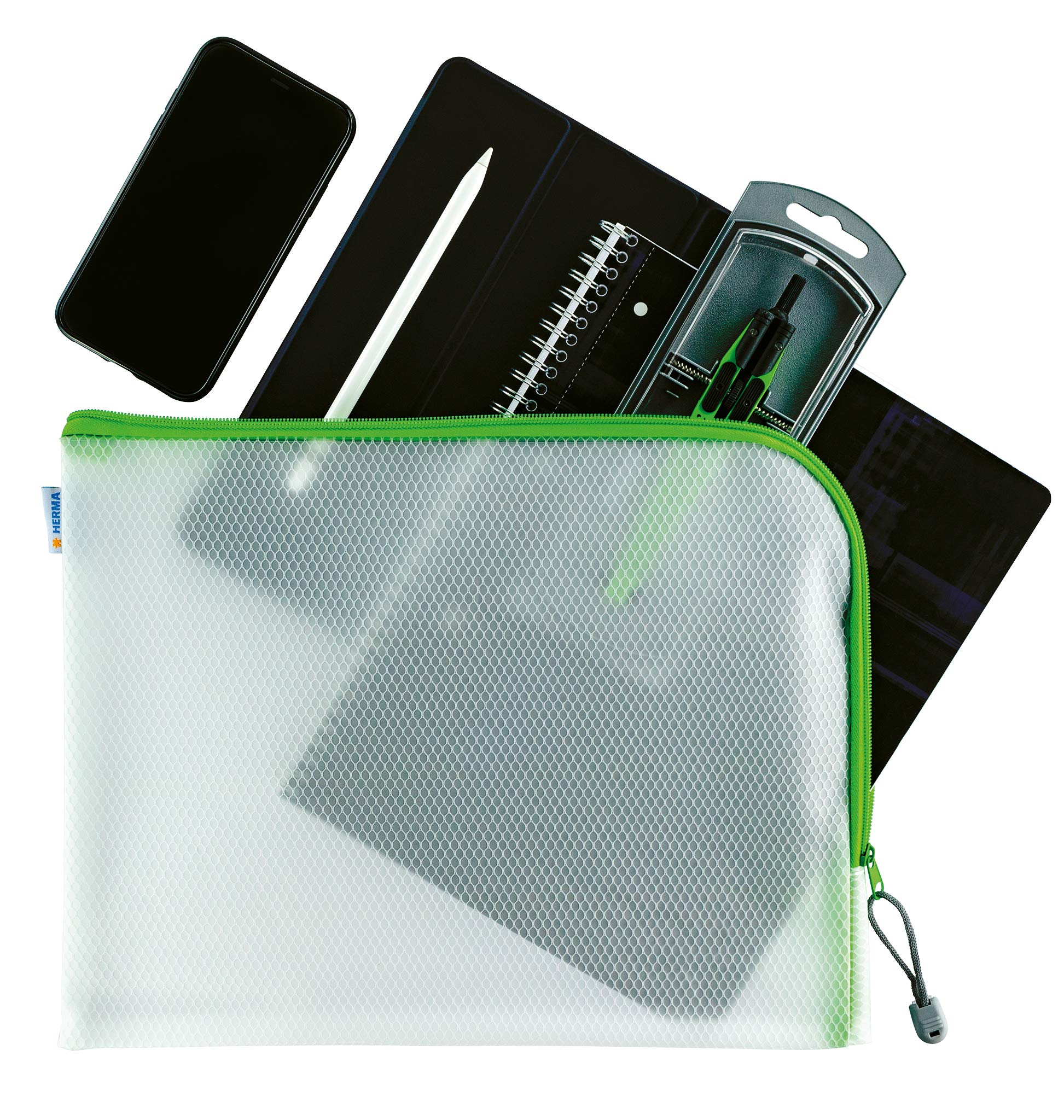 HERMA 20017 Zip Document Bag A4, Transparent (36 X 28 Cm) Large - View #9