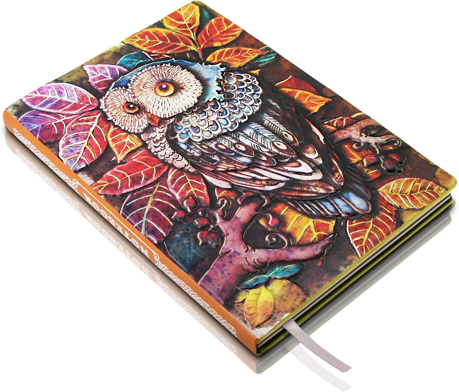 HomWanna Owl Embossed Leather Journal Notebook 3D