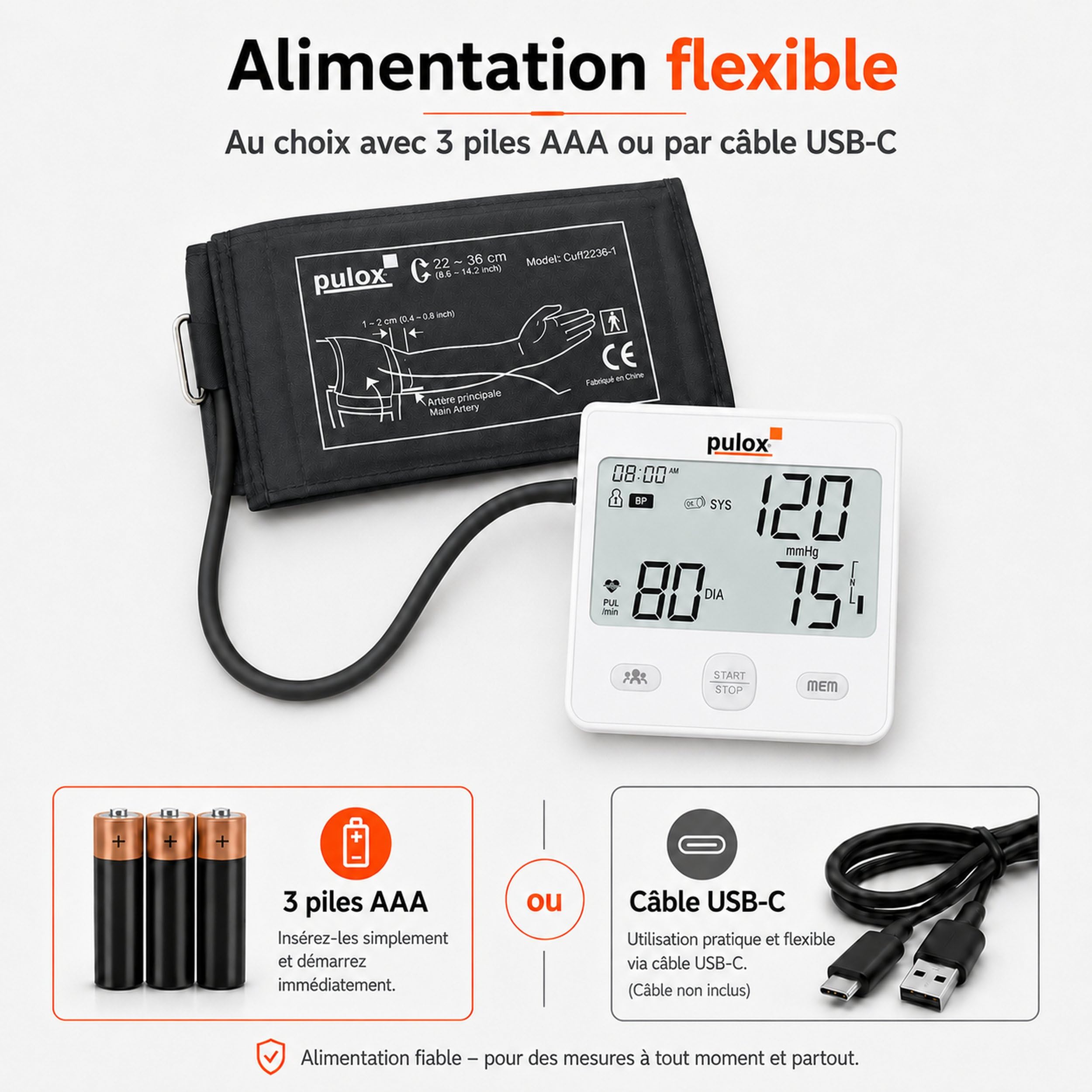Pulox BP-200 - Tensiomètre automatique avec détection AFib en cas de troubles du rythme cardiaque et de fibrillation auriculaire