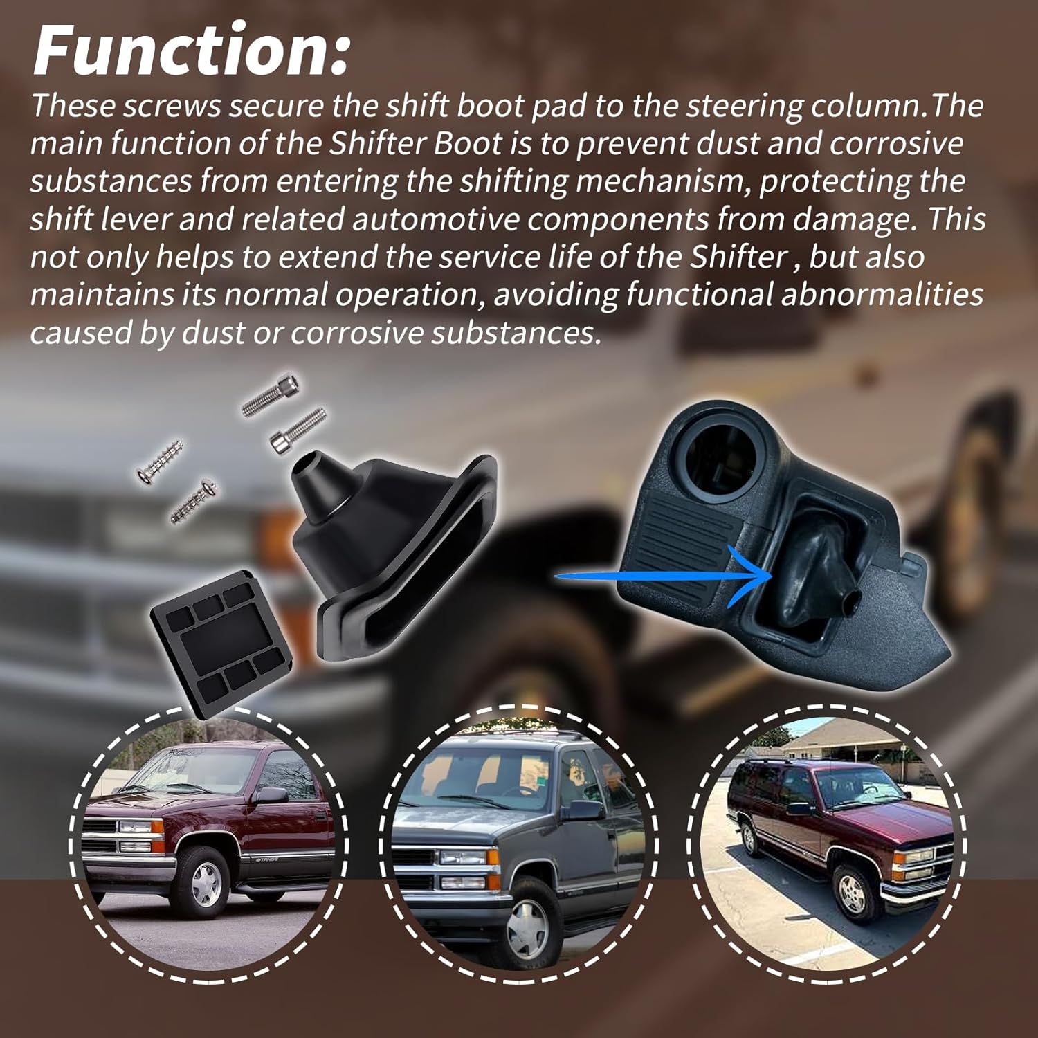 Steering Column Shift Boot Pad Screws Compatible with 1995-1999 Chev-rolet Silv-erado/Tah-oe/Yukon/Sub-Urban /CK1500
