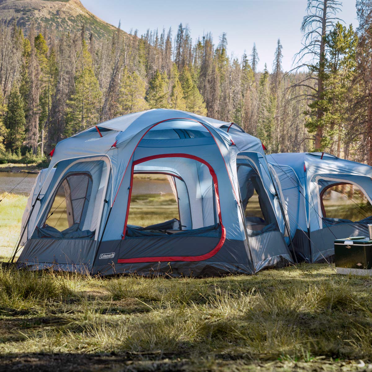 Coleman Connectable Tent Bundle, Includes Weatherproof 3-Person & 6-Person Connecting Tent System with Fast Setup, Tents Able to be Zipped Together for More Room