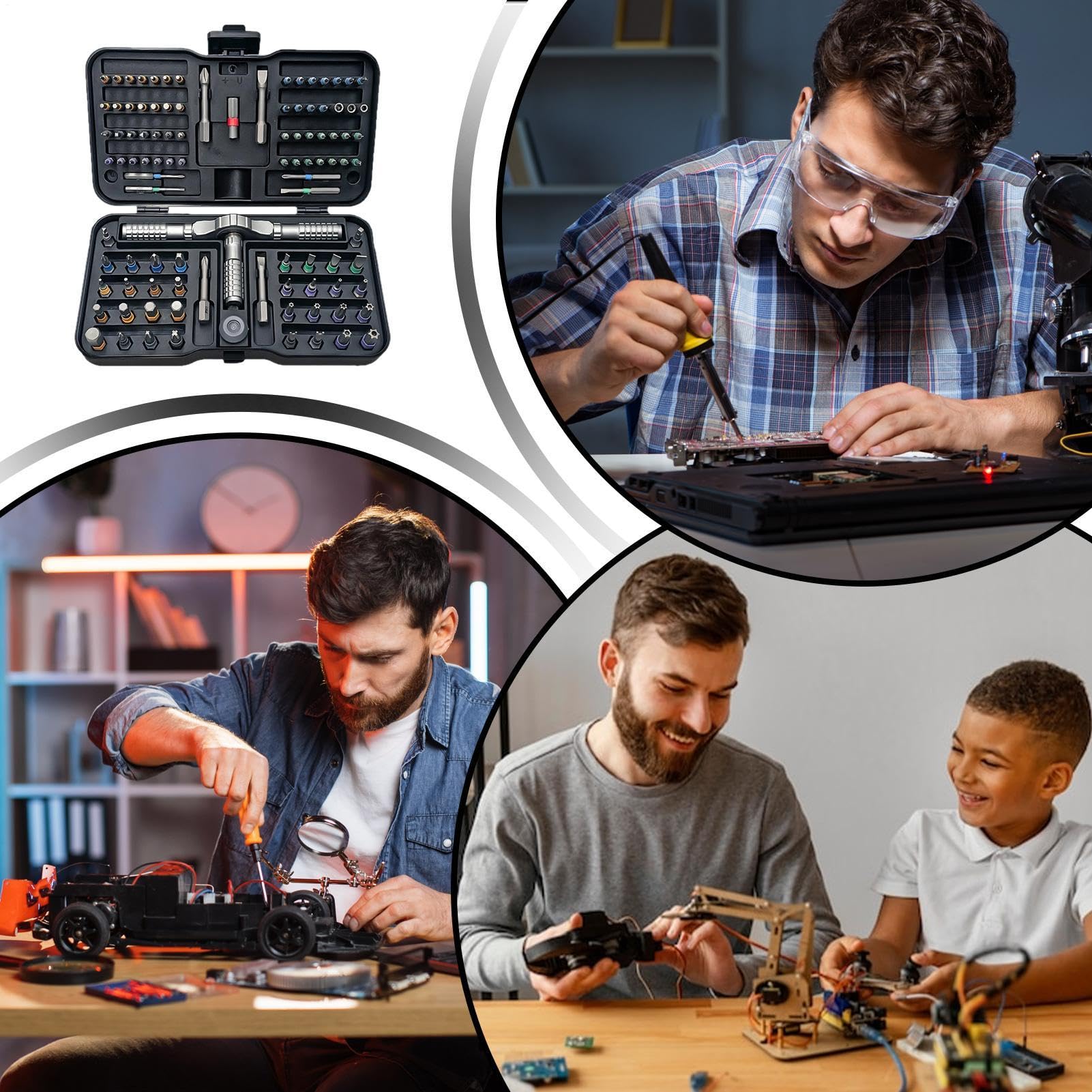 Juego Destornilladores Magnéticos Herramienta Magnética Portátil Con | Juego Llaves Allen Con Trinquete Para Reloj Gafas Bicicleta Electrónica Electrodomésticos