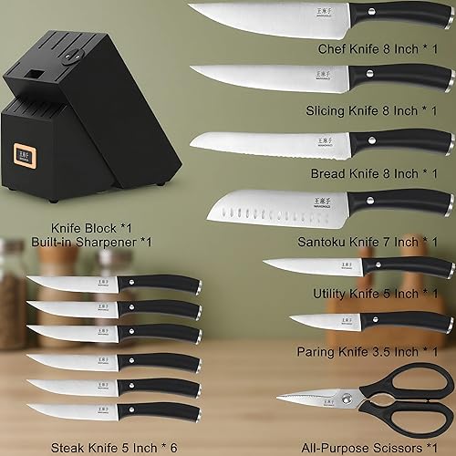 Miniatura 2 de Juego de cuchillos forjados de acero inoxidable de alto carbono para remaches de cocina, mango ergonómico, cientos de años de artesanía magistral