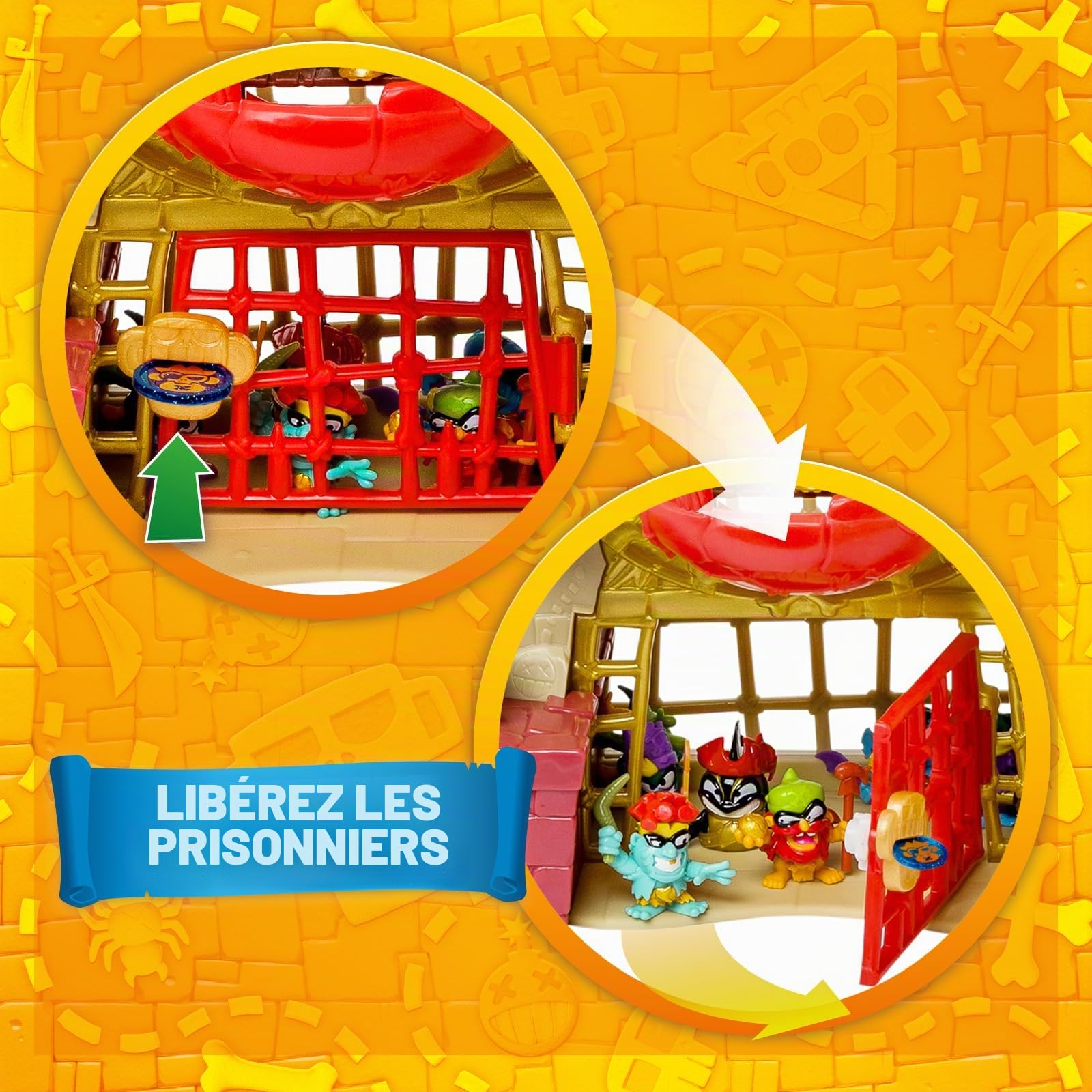 PIRATIX Adventure World Temple de Gorille avec Plusieurs Secrets cachés et preuves Contient 1 Temple, 4 pièces (1 exclusivement), 1 Totem doré, 2 Piratix exclusifs et 3 Accessoires