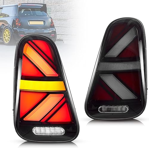 VLAND - Luces traseras LED compatibles con BMW Mini Cooper R50 R52 R53 y 1 generación Mini Cooper Hatchback Convertible con señal de giro