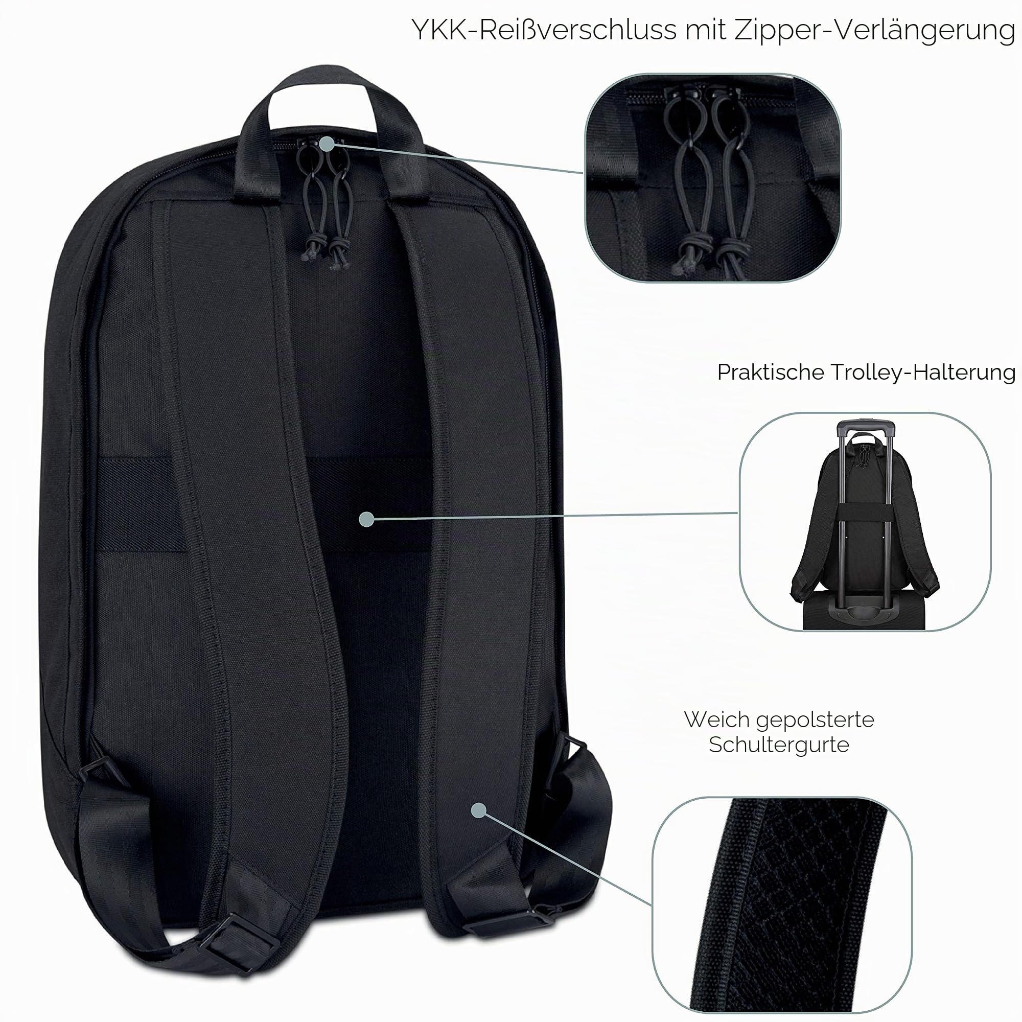 Johnny Urban Schulrucksack Mädchen & Jungen Teenager Schwarz Milo Rucksack für Schule, Uni & Alltag - Hochwertige Schultasche mit Laptopfach & Wasserabweisend
