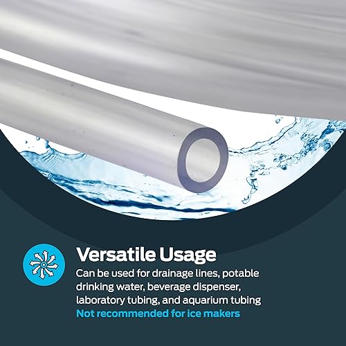 Miniatura 20 de EZ-FLO - Tubo de vinilo transparente de PVC de 1/2 pulgada de diámetro interior (5/8 pulgada de diámetro exterior), 50 pies de longitud, 98623