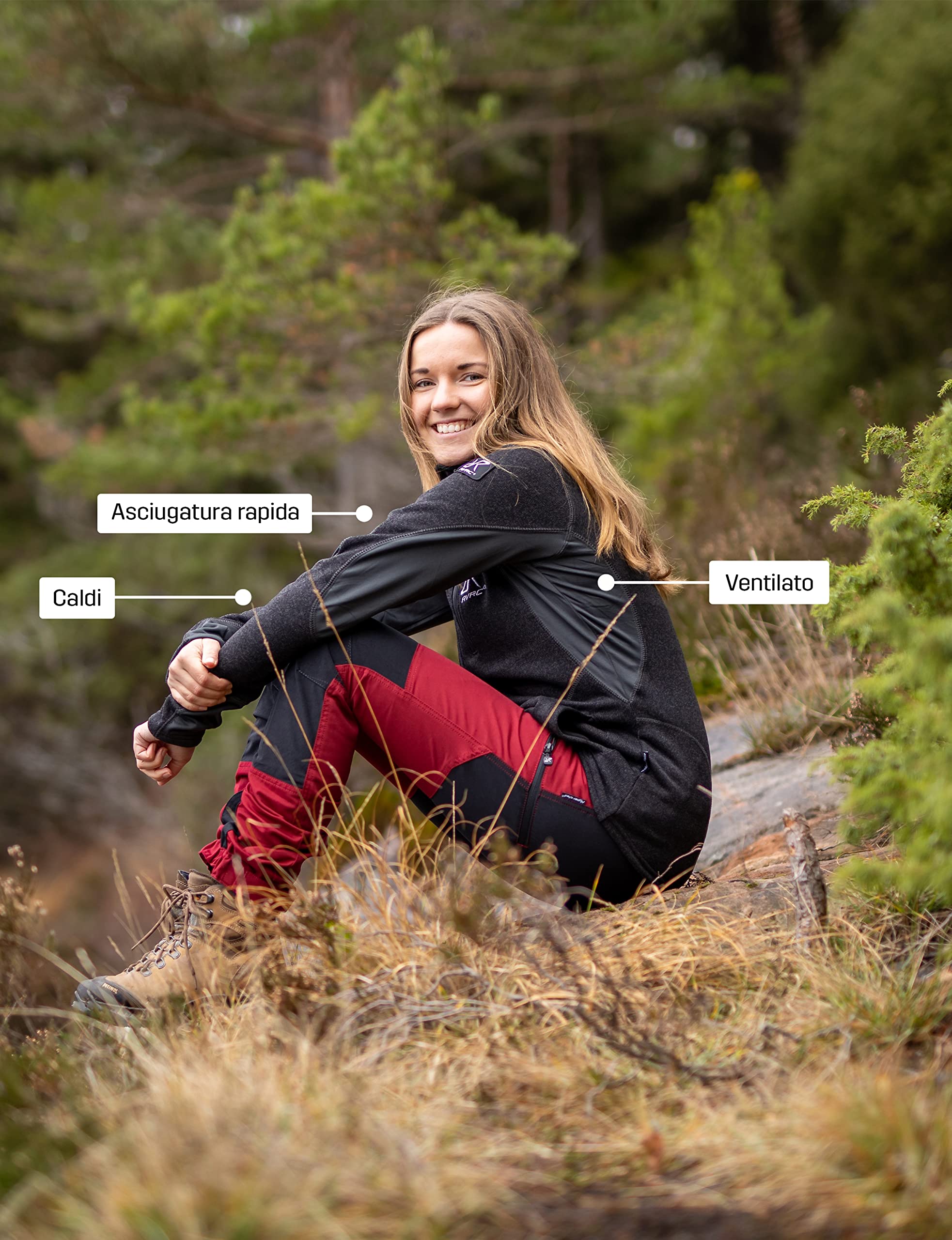 RevolutionRace Fusion Fleece da Donna, Giacca in Pile Ottima per le Escursioni e le Avventure All'aria Aperta