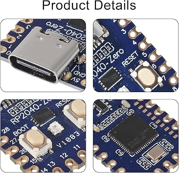 5pcs RP2040-Zero RP2040 USB-C Connector PICO Development Board | icrocontroller Dual-core 264KB Cortex M0+ Processor 2MB Flash Compatible with Raspberry Pi Support C/C++,MicroPython
