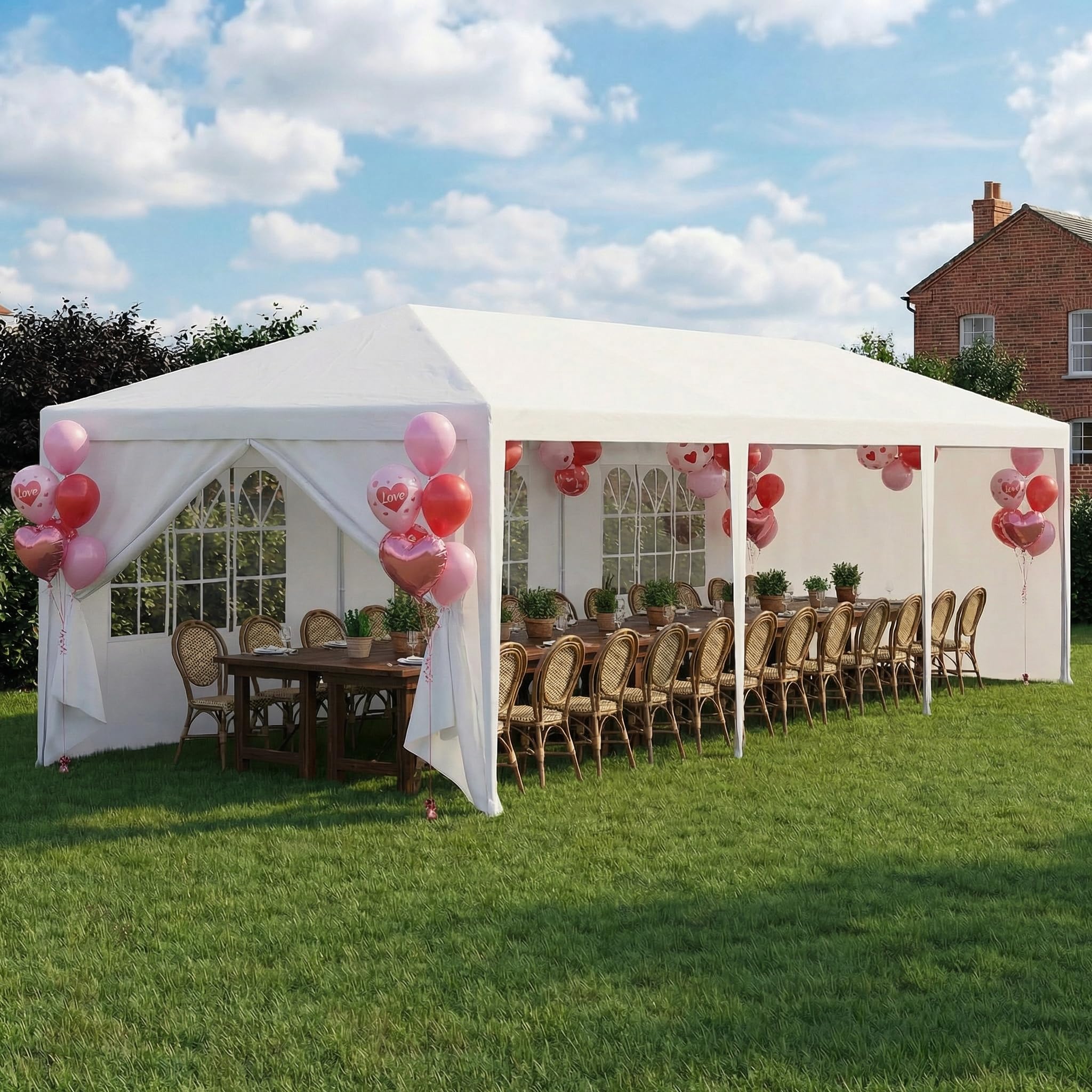 hoteel 10x30ft party tent outdoor canopy tents for parties with 8 removable sidewalls&2 doors, carpas para fiestas spacious waterproof for gazebo large backyard shelter patio wedding event tent bbq