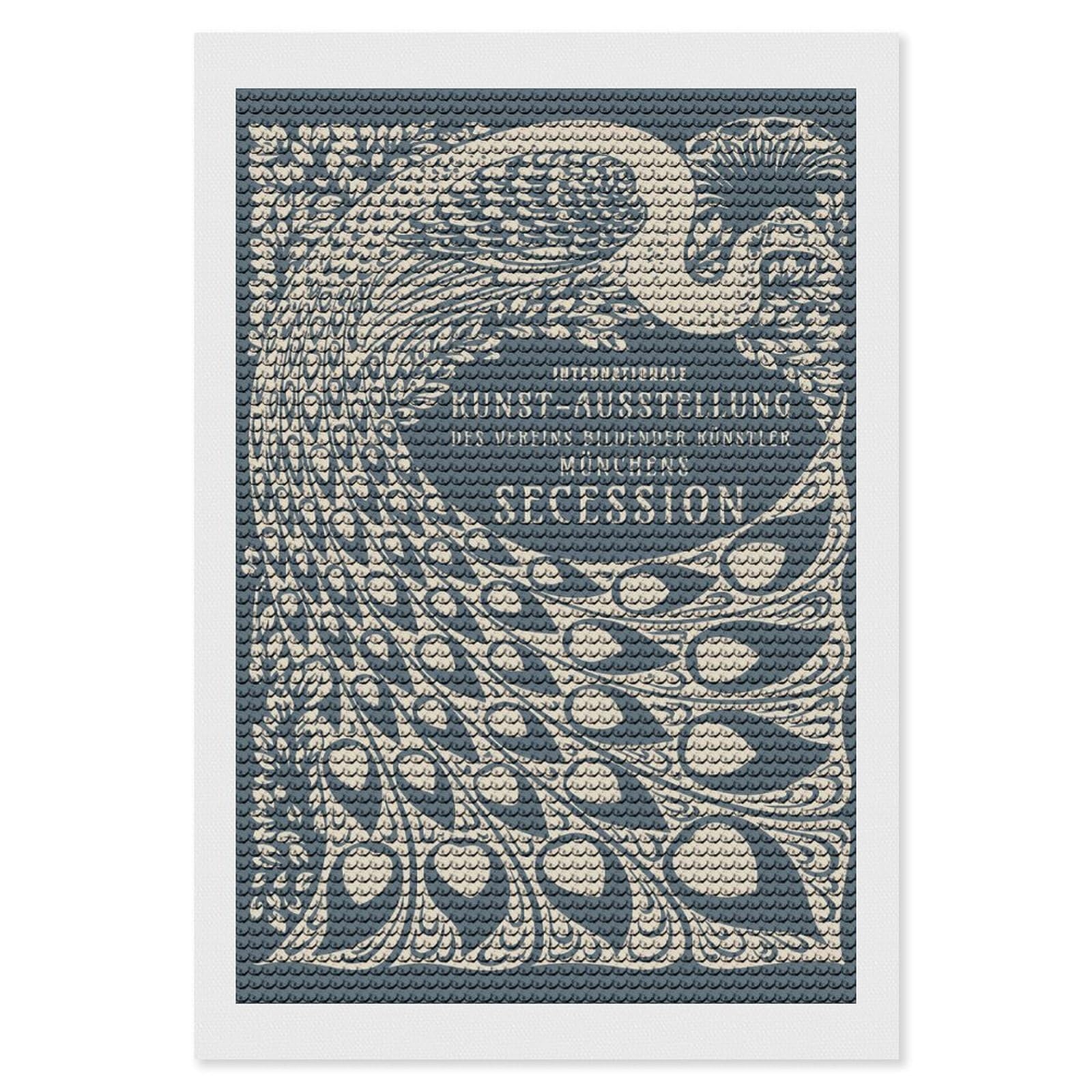Junmoney Secession, Kunst Ausstellung Diamond Art Canvas 8"x12", for Adults, Pleasing Wall Art Project, Modern Decor, Gift Idea, Nice Detail and Sparkle