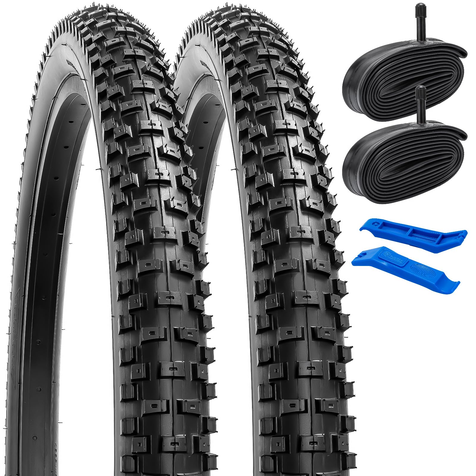 Ruedas 26 Mtb YunSCM 2PCS 26 Pulgada Neumáticoss 26x2.30 ETRTO 56-559 Et  2PCS Cámaras De Aire 26x2.125/2.40 AV32mm Valve Compatibles 57/60-559  26x2.25 26x2.30 Cubierta Bicicleta 26x1.95, image size:1600x1600