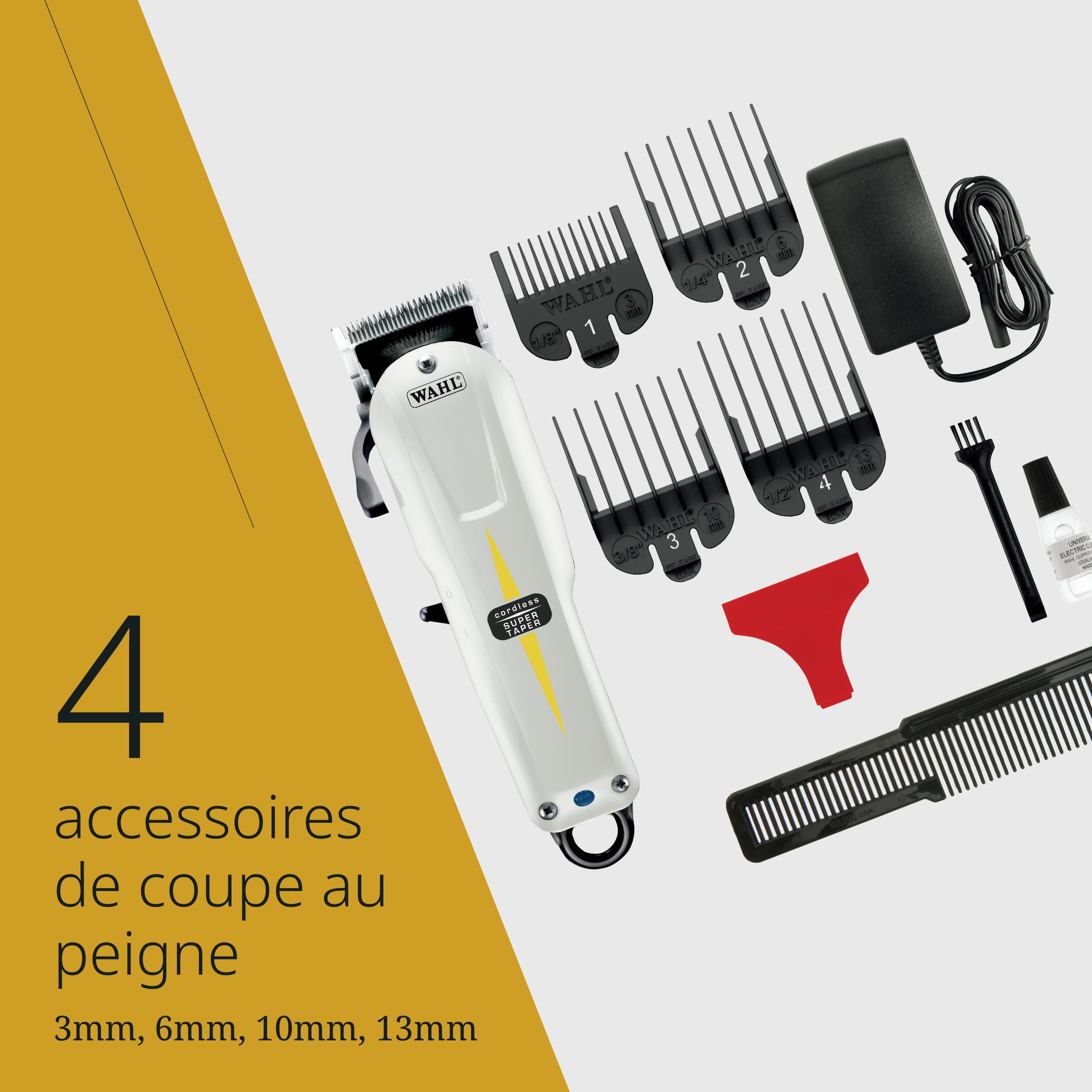 Wahl Cordless Super Taper, Tondeuse Professionnelle, Noir et Blanc