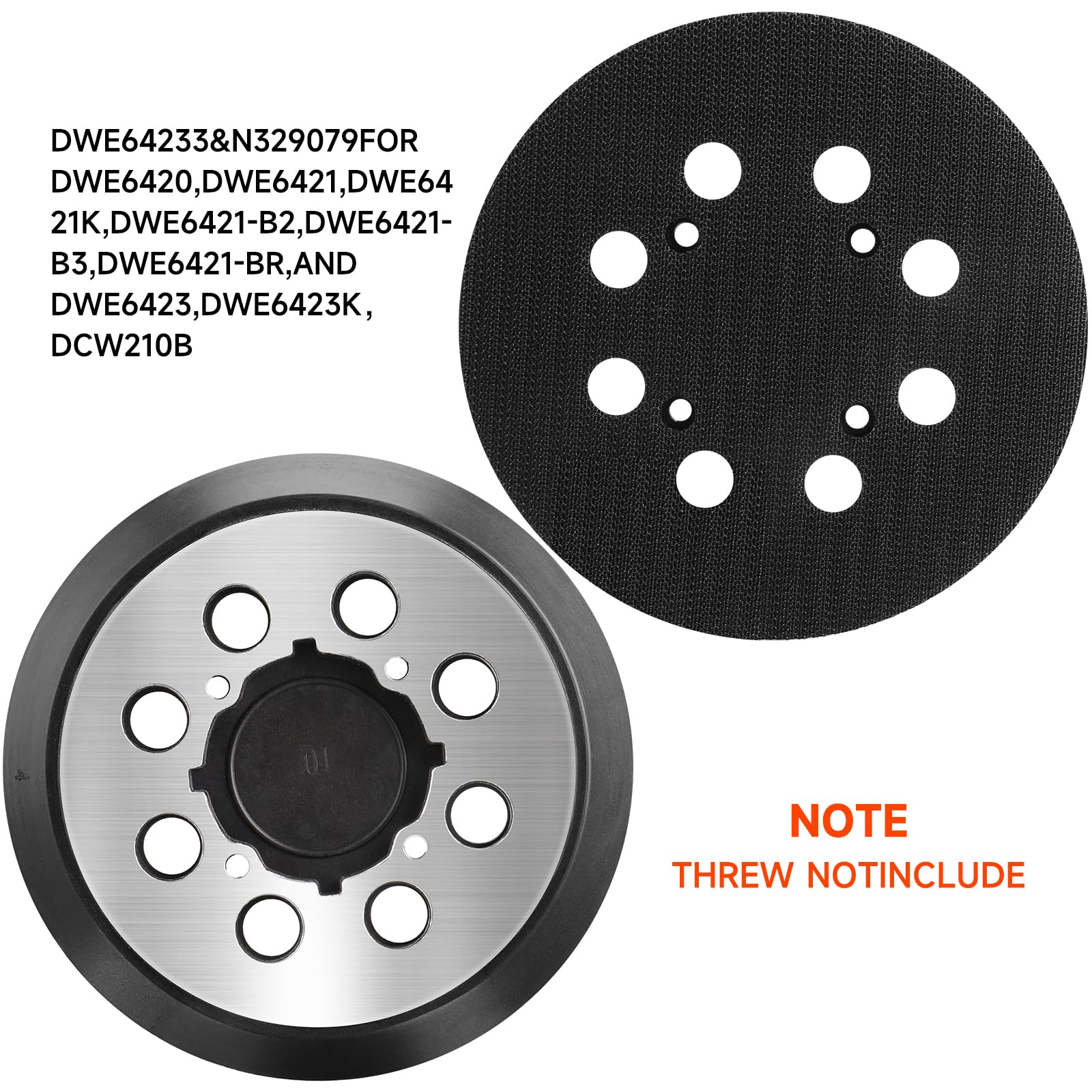 Tampon de Ponceuse de Remplacement Orbitale 125mm pour Dewalt 5 pouces DCW210N DWE64233