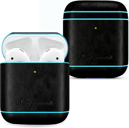 Miniatura 5 de Bluebonnet Funda de cuero para AirPods  Protección completa de 360, recortes de precisión para puerto de carga, carga inalámbrica y LED frontal