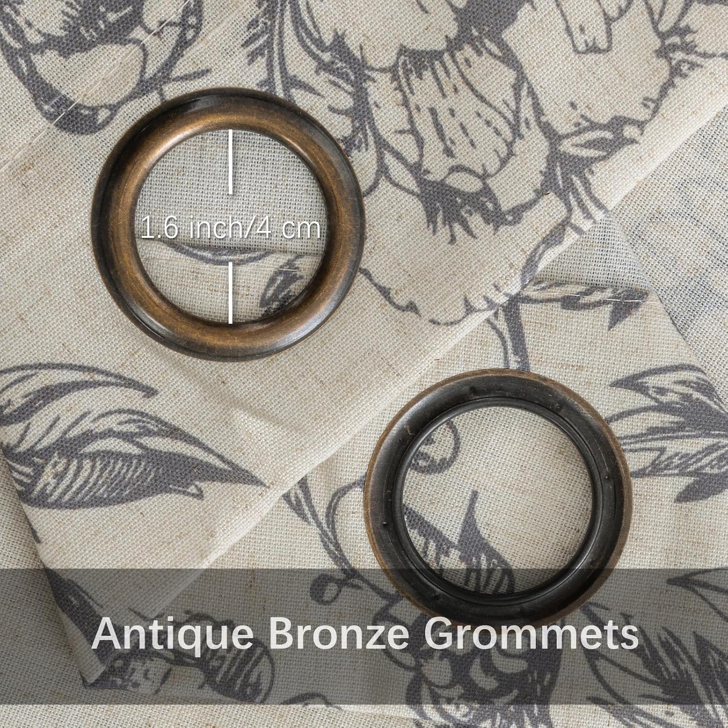 Taupe Floral Curtains for Living Room 72 Inches Long 2 Panels French Country Romantic Peony Patterned Vintage Farmhouse Linen Curtains Grommet Retro Window Treatments,50" W X 72" L